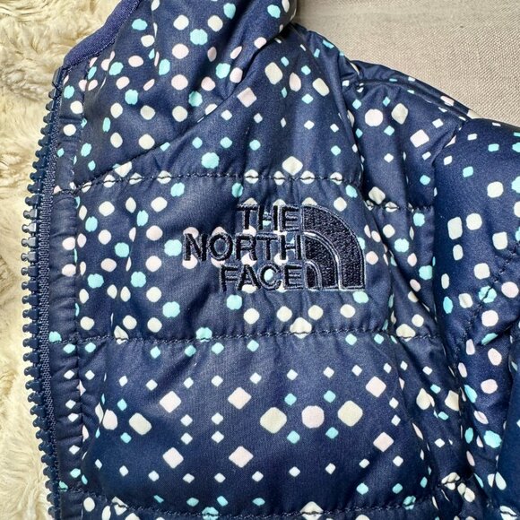 The North Face Mossbud Reversible Puffer Jacket Blue Toddler Girls 2T - Picture 3 of 6